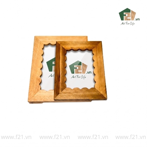 Khung hình chữ nhật gỗ viền lượn sóng mềm mại