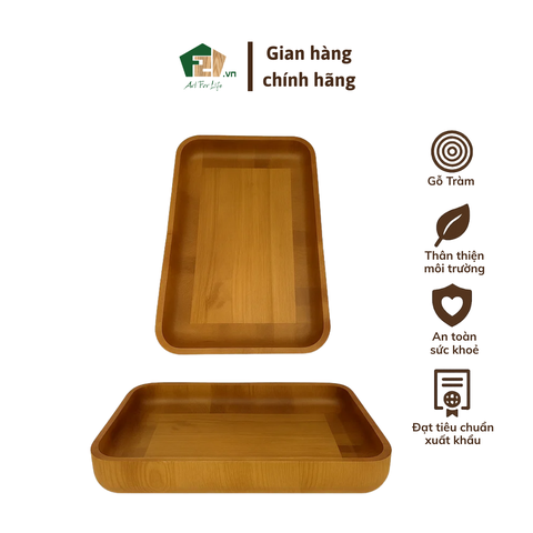Đĩa Gỗ Hình Chữ Nhật Dày - 35x25 H5 cm