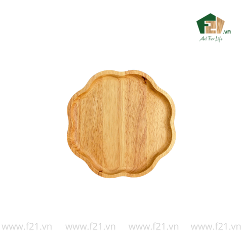 Đĩa hoa gỗ tự nhiên lượn sóng phong cách Pháp cổ điển