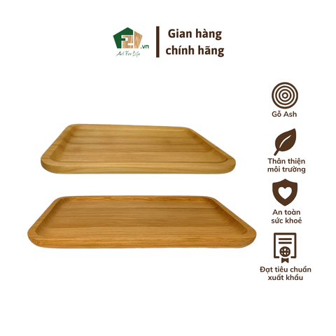 Đĩa gỗ hình chữ nhật tối giản