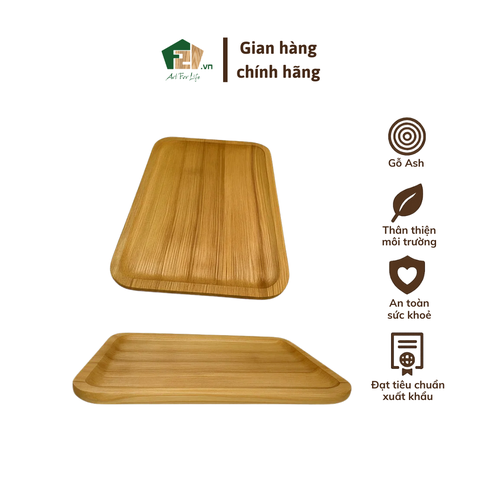 Đĩa gỗ hình chữ nhật tối giản