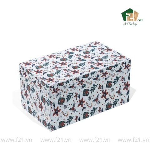 Hộp đựng chữ nhật sơn mài họa tiết giáng sinh