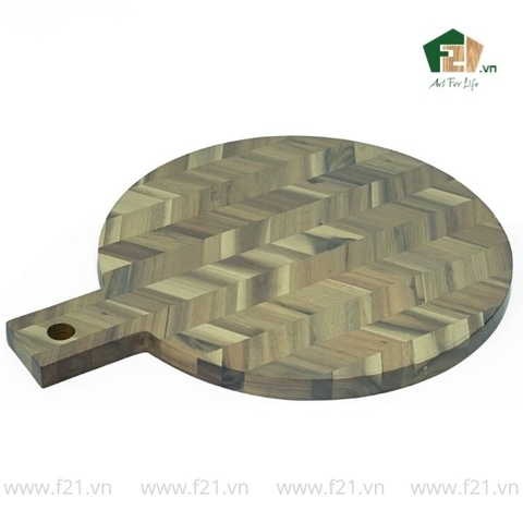 Thớt tròn gỗ tự nhiên họa tiết vân xương cá