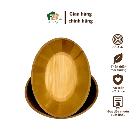 Tô Gỗ Ash Hình Oval