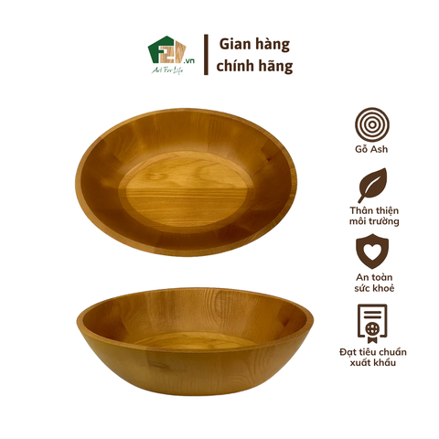 Tô Gỗ Ash Hình Oval