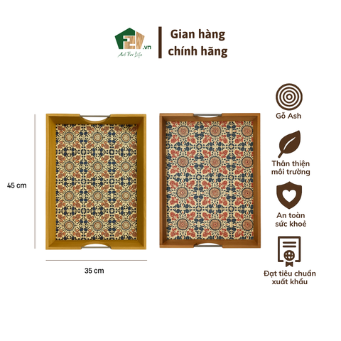 Khay Chữ Nhật Vát Nghiêng Cạnh 25 Độ
