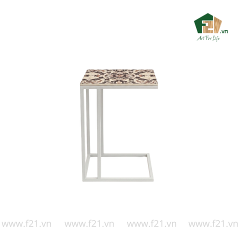 Bàn chữ nhật decor gỗ dáng chữ C nghệ thuật