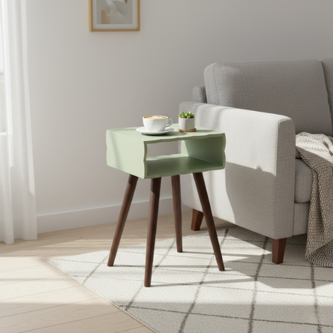 Bàn chữ nhật decor hiện đại sơn mài xanh lá