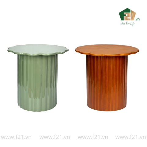 Bàn trụ hoa decor gỗ phong cách hiện đại