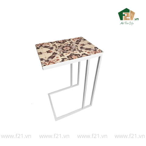 Bàn chữ nhật decor gỗ dáng chữ C nghệ thuật