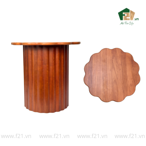 Bàn trụ hoa decor gỗ phong cách hiện đại