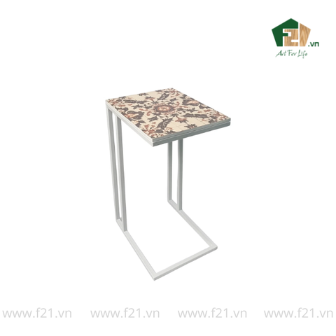 Bàn chữ nhật decor gỗ dáng chữ C nghệ thuật