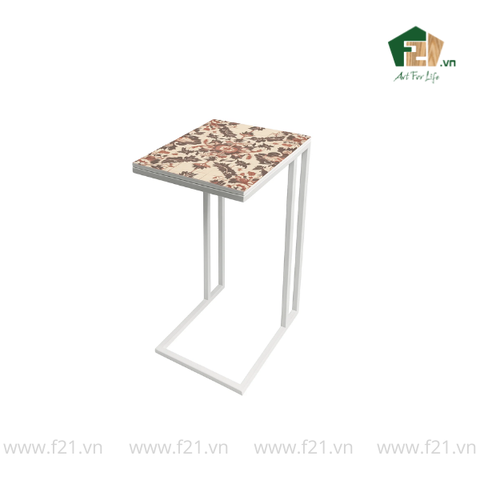 Bàn chữ nhật decor gỗ dáng chữ C nghệ thuật