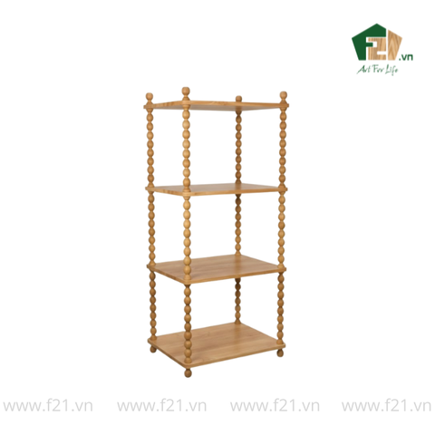 Kệ chữ nhật 4 tầng gỗ với trụ chuỗi oval đẹp mắt