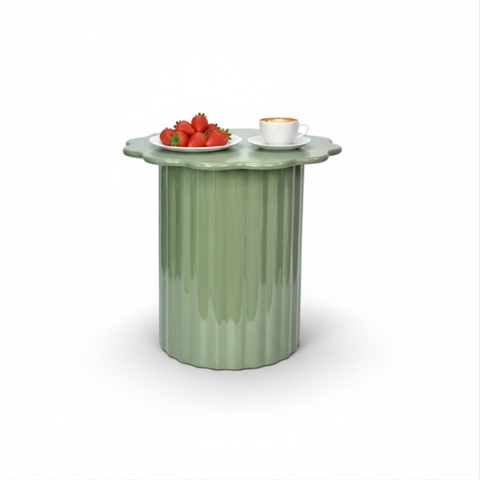 Bàn trụ hoa decor gỗ phong cách hiện đại