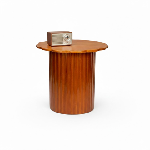 Bàn trụ hoa decor gỗ phong cách hiện đại