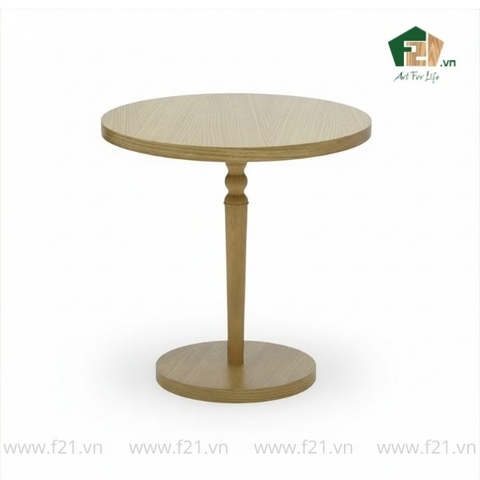 Bàn phụ tròn chân trụ gỗ sồi