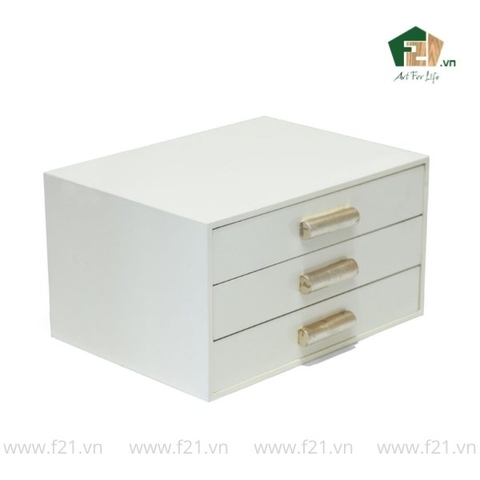 Hộp Trang Sức Sơn Mài Hình Chữ Nhật 3 Tầng