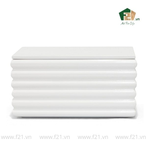 Hộp đựng chữ nhật sơn mài vân rãnh nổi