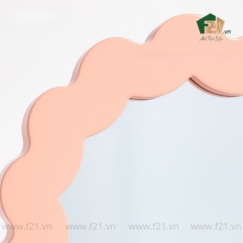 Gương treo tường sơn mài dạng vòm uốn lượn