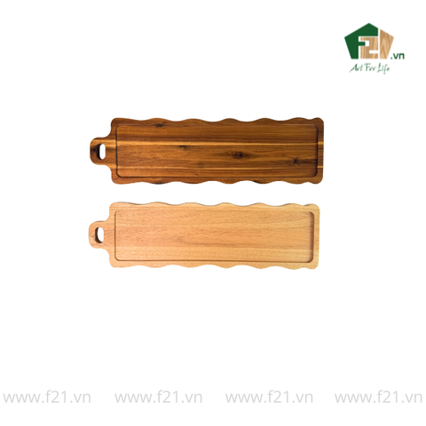 Thớt chữ nhật gỗ tự nhiên viền lượn sóng phong cách Châu Âu