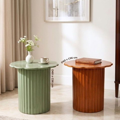 Bàn trụ hoa decor gỗ phong cách hiện đại