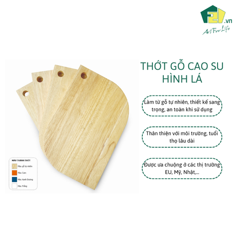 Thớt Gỗ Cao Su Hình Lá