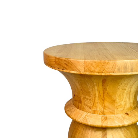 Bàn tròn decor gỗ tự nhiên dáng đồng hồ cát cách điệu