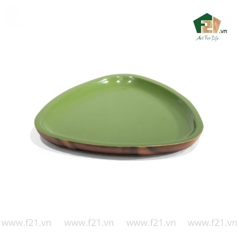 Đĩa hình tam giác cong gỗ tự nhiên có 2 tone màu