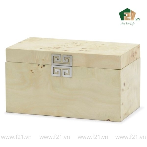 Hộp trang sức chữ nhật vân burl độc đáo