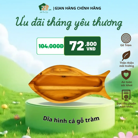 Đĩa hình cá gỗ tràm