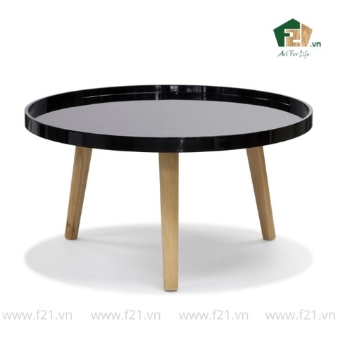 Bàn tròn cà phê sơn 3 chân sơn mài