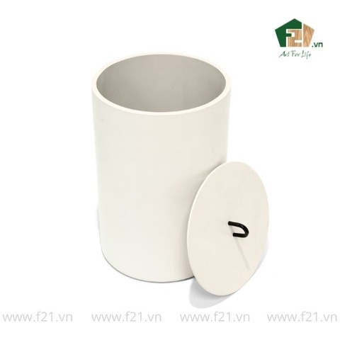Thùng đựng đồ hình trụ nắp có tay cầm kim loại
