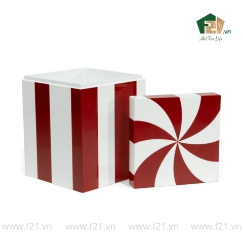 Hộp đựng chữ nhật sơn mài họa tiết