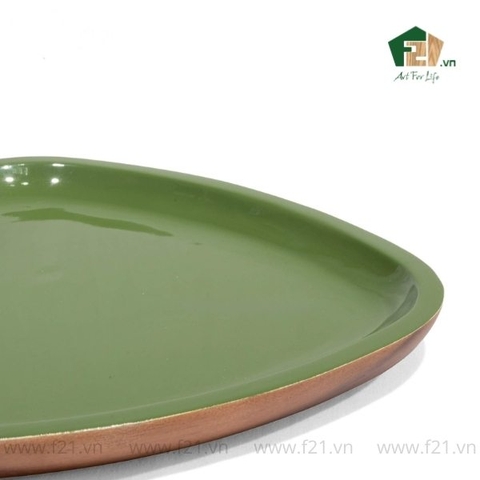 Đĩa hình tam giác cong gỗ tự nhiên có 2 tone màu