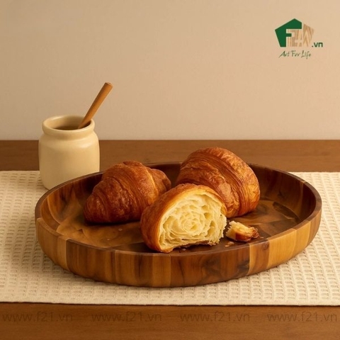 Đĩa oval gỗ tự nhiên vân lớn độc đáo