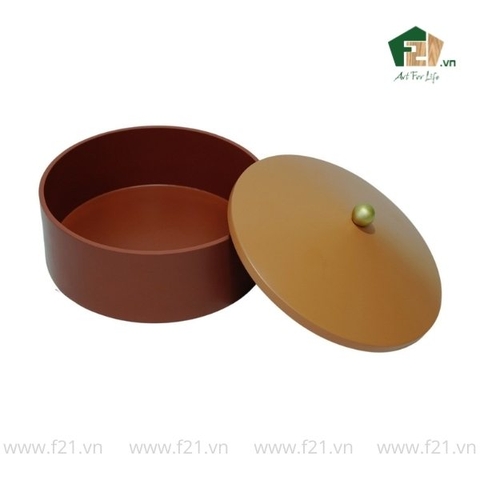 Hộp đựng tròn sơn mài nắp vòm