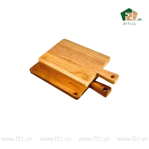 Thớt chữ nhật gỗ tự nhiên có tay cầm cổ điển kiểu Pháp