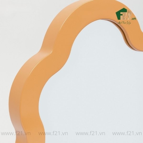 Gương hoa treo tường sơn mài dạng uốn lượn bất đối xứng