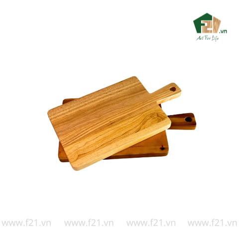 Thớt chữ nhật gỗ tự nhiên có tay cầm cổ điển kiểu Pháp