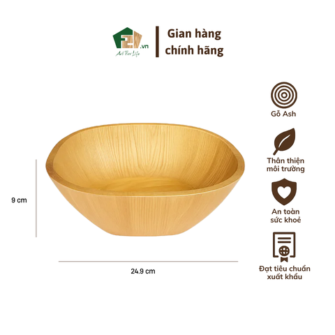 Tô Vuông Bo Góc Gỗ Ash