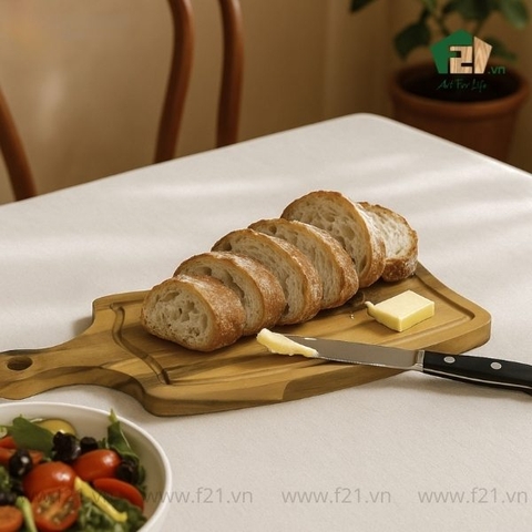 Thớt chữ nhật gỗ tự nhiên có tay cầm