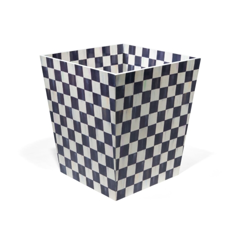 Thùng gỗ hình thang họa tiết caro