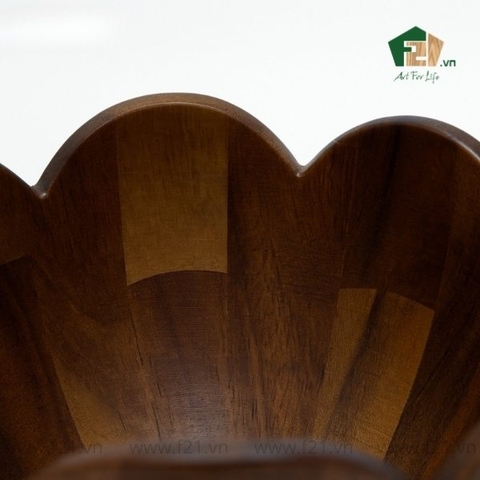 Tô hoa gỗ tự nhiên dáng thành bầu