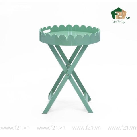 Bàn khay gấp sơn mài viền lượn sóng