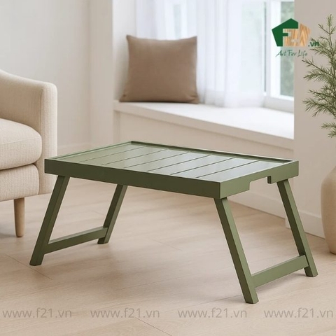 Bàn khay gấp để giường sơn mài hình chữ nhật