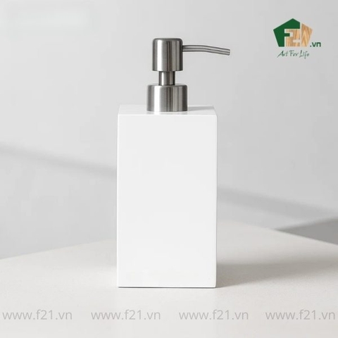 Bình chữ nhật đựng xà phòng sơn mài trắng