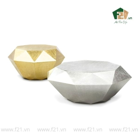 Bàn cà phê hình kim cương dát vàng