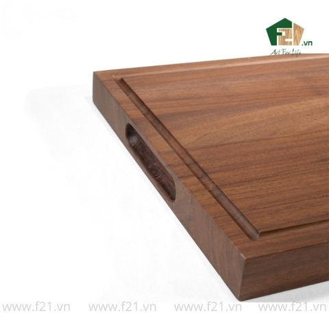 Thớt chữ nhật gỗ tự nhiên viền rãnh