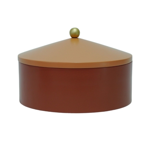 Hộp đựng đồ bằng sơn mài tròn, nắp vòm - Kích thước lớn